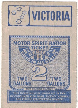 Ration ticket needed to buy fuel.