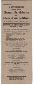 Programme for a gymkhana.