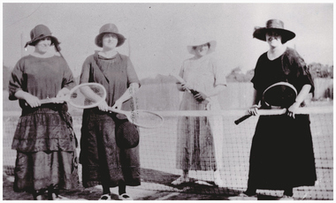 Four female tennis players.