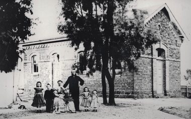 People outside a Court House.