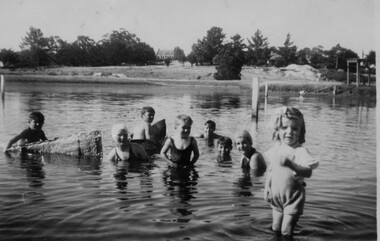 Children in a dam.