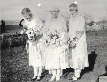 Image of a bride and her bridesmaids.