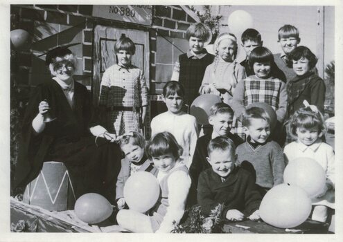School pupils at an event.