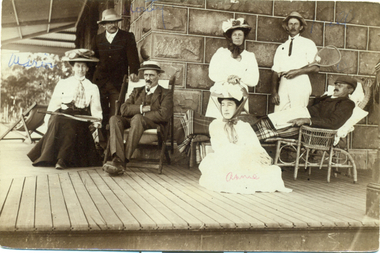 People on a verandah.