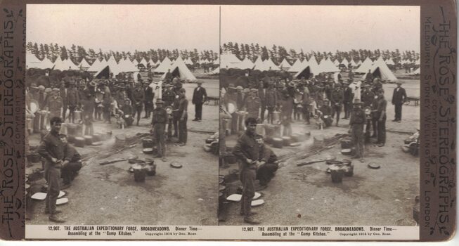 Meal time at a military camp.