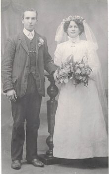 Portrait of a bride and groom.