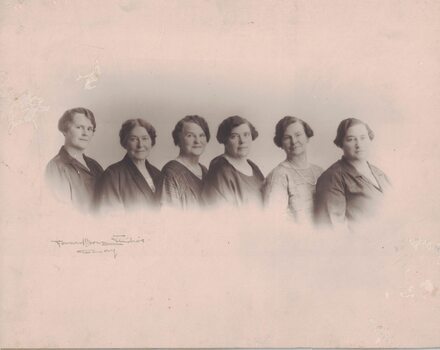 Portrait of six women.