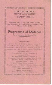 Season programme for a tennis club.