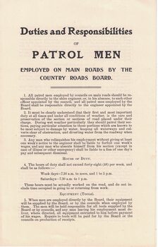 Leaflet relating to road workers.