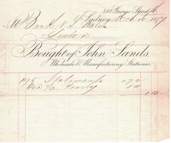 Handwritten invoice.