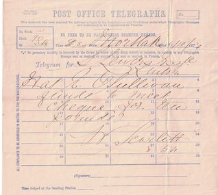 Handwritten telegram.