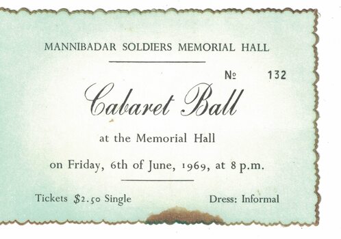 Ticket for a cabaret ball.