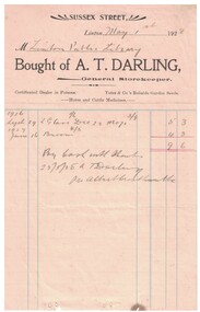 Receipt issued for goods purchased,
