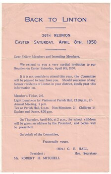 Invitation to a reunion.