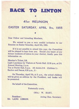 Invitation to a reunion.