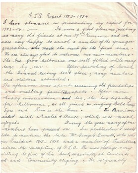 Handwritten report.