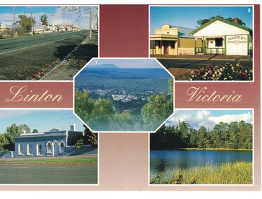 Souvenir postcard with five images.