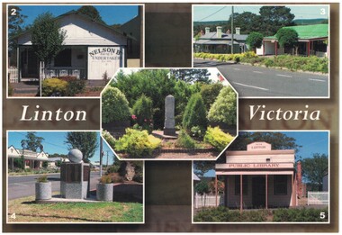 Souvenir postcard with five images.