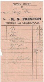 Receipt for a greengrocer.