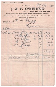 Receipt for a wool and skin merchant.