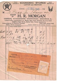 Receipt issued by a general store.