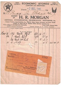 Receipt issued from a general store.