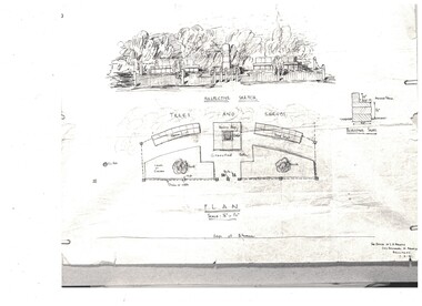 Plan, The Office of L.H. Vernon, Civil Engineer & Architect, Sketch and plan for Pioneer Memorial and Garden, Linton, 1941