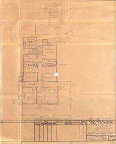 Floor plan, Floor plan, Linton Post Office, 1954