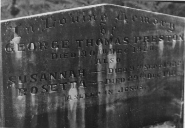 Photograph, Preston Headstone