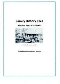 Document, Family History Files, Bacchus Marsh & District