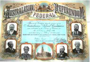Issued to William Grant of Bacchus Marsh stating that he voted in the July 1899 Federal referendum