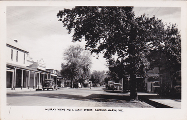 Postcard, Main Street, Bacchus Marsh, circa 1950