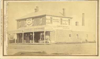 Photograph, Hall of Commerce, corner Main and Graham Streets, Bacchus Marsh.  1883