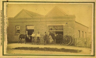 Photograph, Marshall's Blacksmith Shop 1883