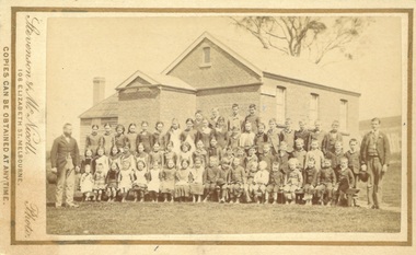 Photograph, Coimadai State School teachers and students 1883