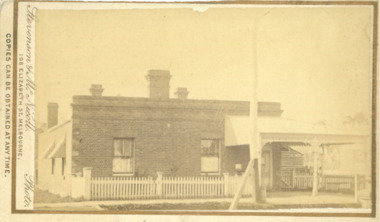 Photograph, Cottage built for Doctor Bone Main Street Bacchus Marsh 1883