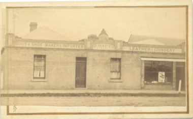 Photograph, William Watts Boot and Shoemaker Shop Main Street Bacchus Marsh 1883