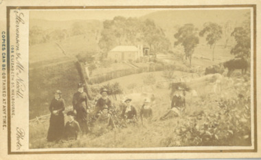 Photograph, Cameron family at Glen Head property near Bacchus Marsh 1883