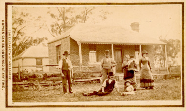 Photograph, Tom Oliver and family at Woodside, Parwan 1883