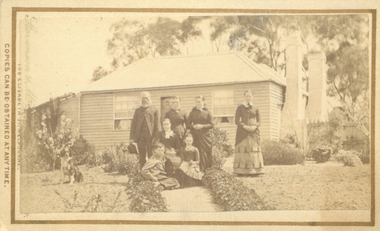 Photograph, Cameron family at Glen Head farm house near Bacchus Marsh 1883