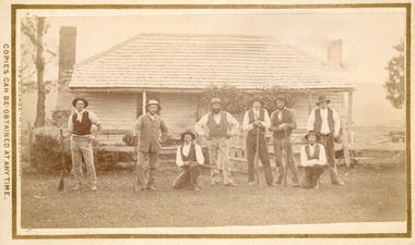 Photograph, Group of men with rifles Bacchus Marsh 1883