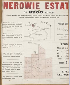 Map, Nerowie Estate Land Sale 1910