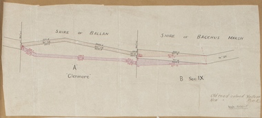 Map, Road plan deviation near Glenmore