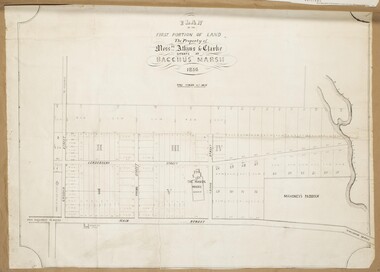 Map, Atkins and Clarke Land Sale situate at Bacchus Marsh 1856 Copy 2