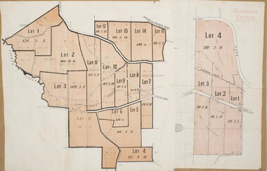 Map, Glenvale Estate and Glenmore Estate Land Sales 1909