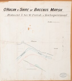 Map, O'Hagan v Shire of Bacchus Marsh, Allotment 5, Sec 16, Parish of Korkuperrimul