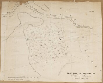 Map, Maddingley Township, Parish of Parwan, County of Grant, 1856