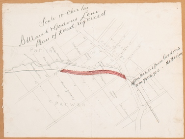 Map, Ballarat and Gordons Lane Plan of Land required [for railway line work]