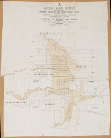 Map, Bacchus Marsh District (A). Proposed Irrigation and Water Supply Trust. Plan shewing boundaries of Trust District