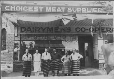 Photograph, Dairymen's Co-operative Butchers Shop. Main Street Bacchus Marsh. 1923